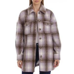 Plaid shacket shirt jacket Bagatelle cozy shacket size medium lavender b…